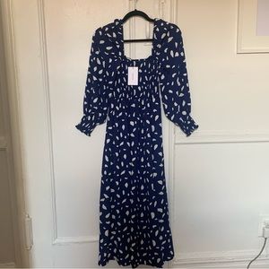 o.p.t. Smocked, Peasant sleeve dress — xs